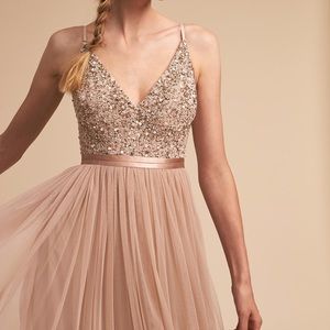 BHLDN Avery Dress in Blush (rose in stores)